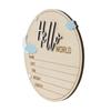 Baby Announcement Sign Hello World Newborn Sign Wooden Birth Announcement Sign Keepsake Baby Shower Gift for Nursery Decor Photo Prop