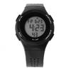 LED Digital Watch Waterproof Clear Display Breathable Strap Electronic Watch for Students Black