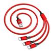 2025 New Fashion Emblem Three-in-one Car Superstrong Fast Charging Data Cable For Kia Rio Ceed Sportage Cerato Soul Sorento K2 K5 Flip Car Accessories