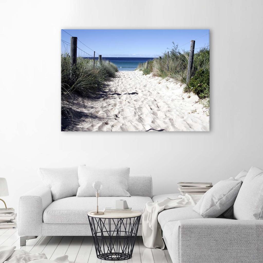 Canvas print, Path across the dunes to the beach