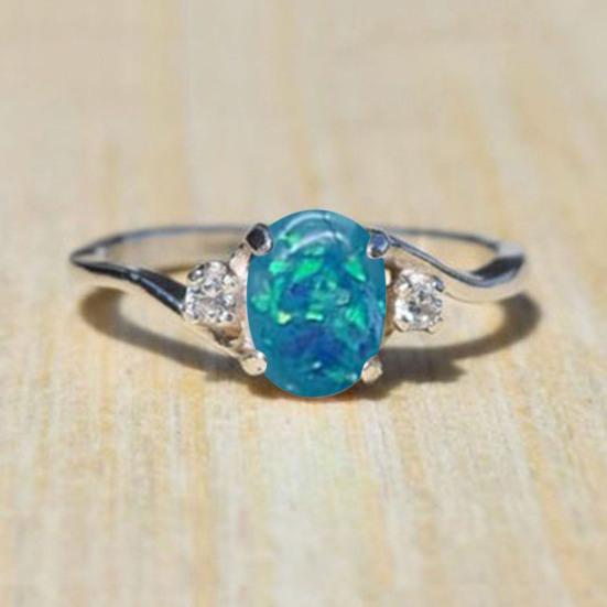 Женское кольцо изысканное овальное опаловое горный хрусталь украшение на безымянный палец