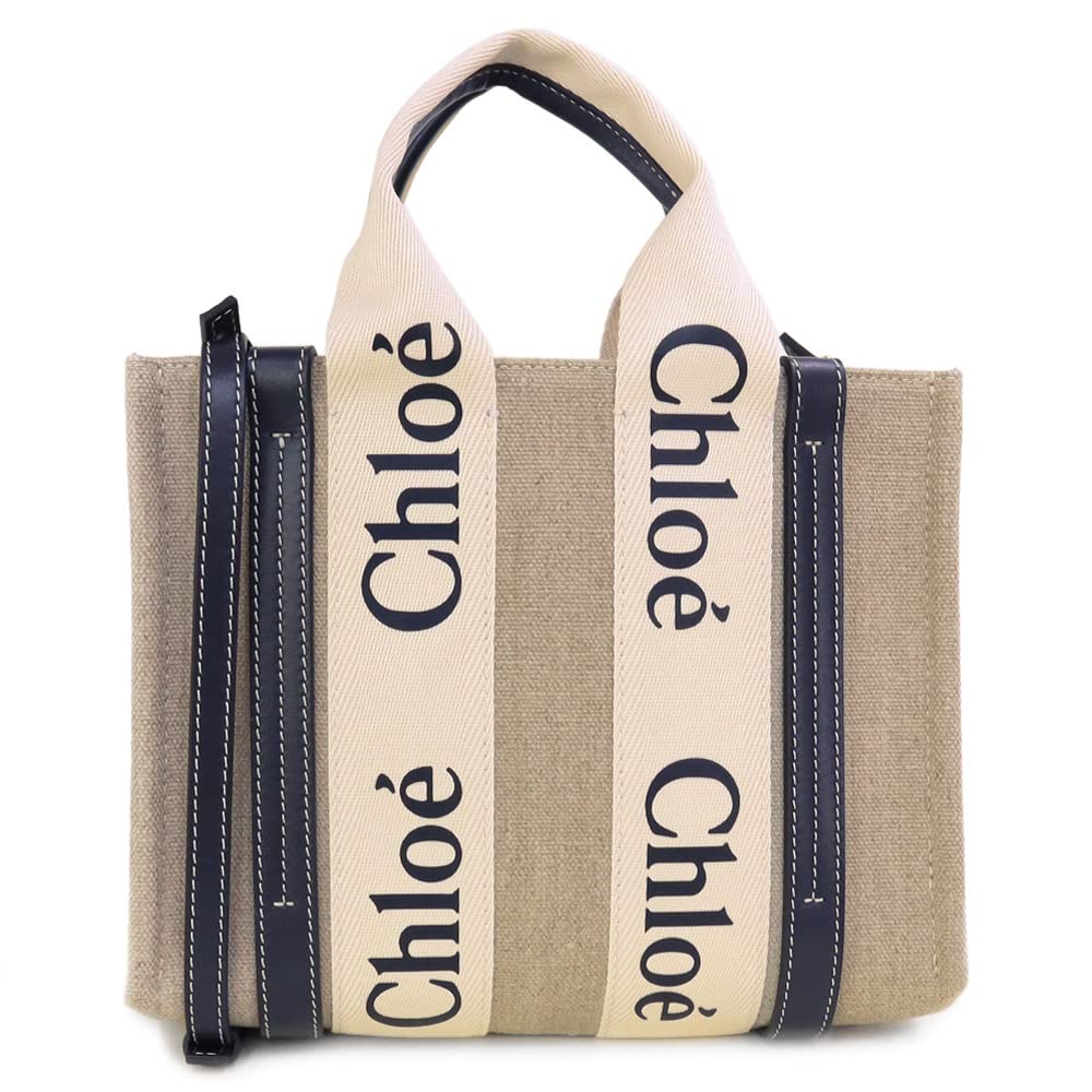Tote Bag Shoulder Bag Woody Small 2WAY Mini Bag Beige Black Ladies CHC22AS397I26 91J [Chloe] [Item]