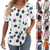 Женские пышные туники с короткими рукавами, топы, плиссированные блузки с воротником, повседневные свободные весенне-летние футболки