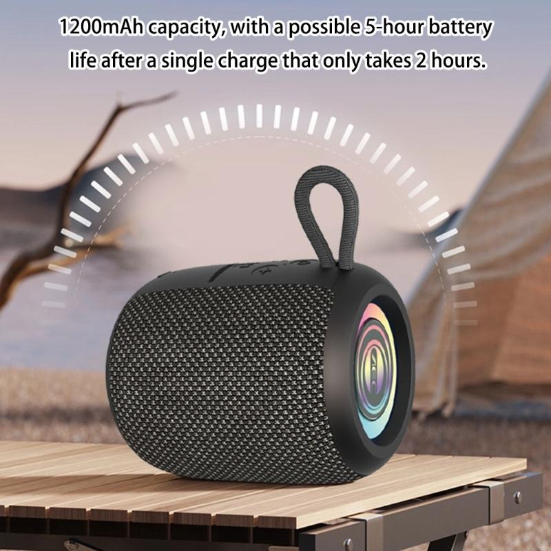 Портативная беспроводная Bluetooth-совместимая колонка с премиальным звучанием, водонепроницаемостью IPX5, слотом для карты памяти, линейным входом и долгим сроком службы батареи для дома и улицы