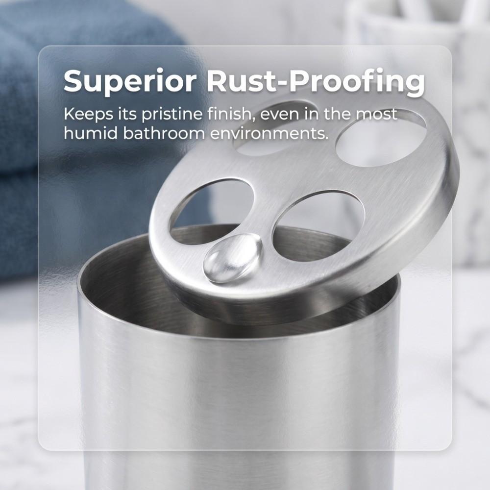 Silver Toothpaste Holder Stainless Steel Toothbrush Stand Toothbrush Holder  Home Dorm Apartment