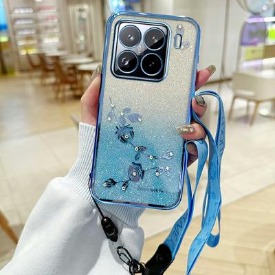 KADEM Чехол для Xiaomi 15S Pro с цветочным узором, градиентный чехол для телефона из ТПУ со шнурками