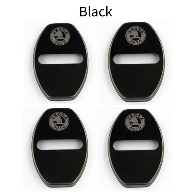 YSAG7 Car Door Lock Cover for SKODA Emblem Octavia Superb Kodiaq Fabia Rapid Spaceback Karoq Yeti Kamiq Metal Sticker Badge Decoration