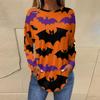 Women's Loose Round Neck Print Long Sleeve T-Shirt Top Pullover