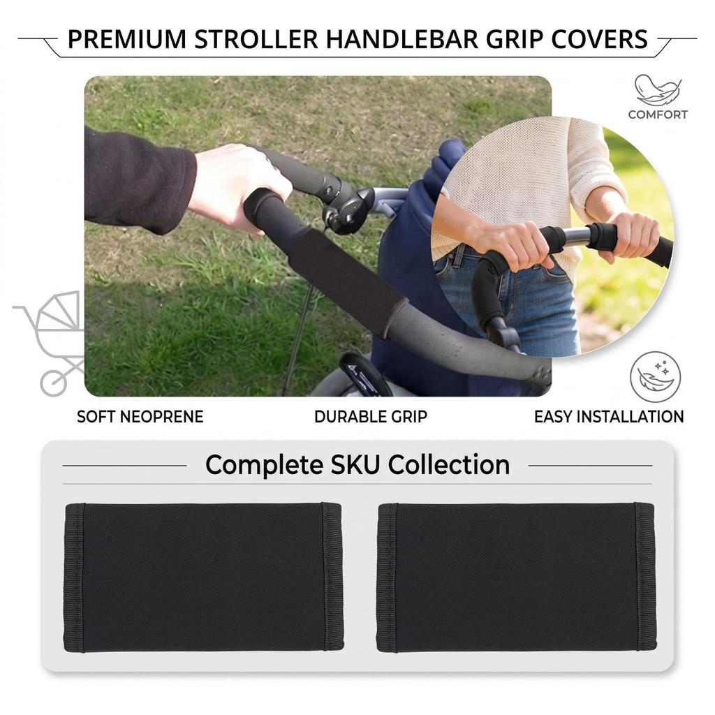Black Baby Stroller Handlebar Cover Protector