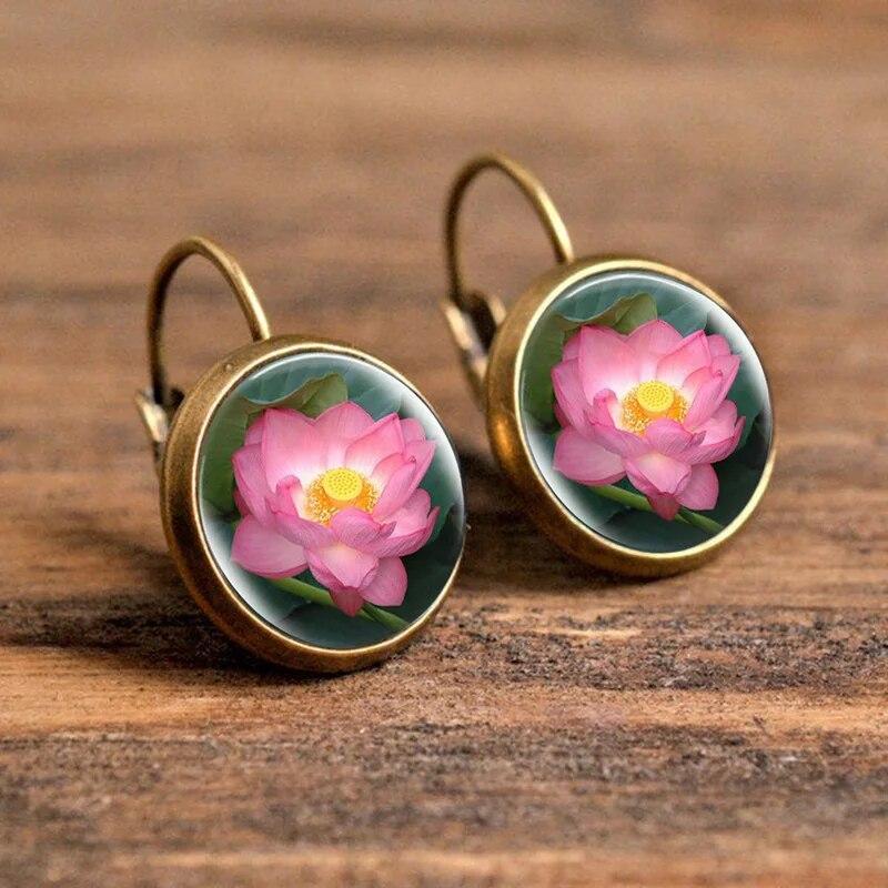 Серьги из стеклянного сплава с цветочным куполом, модные женские подарочные украшения