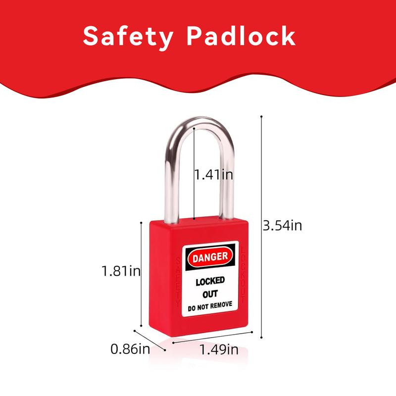 1Set Transparency Gate Valve Lockout and Safety Padlock Plastic Red Secure Hose Bib Lock Device for Outside Garden Valve