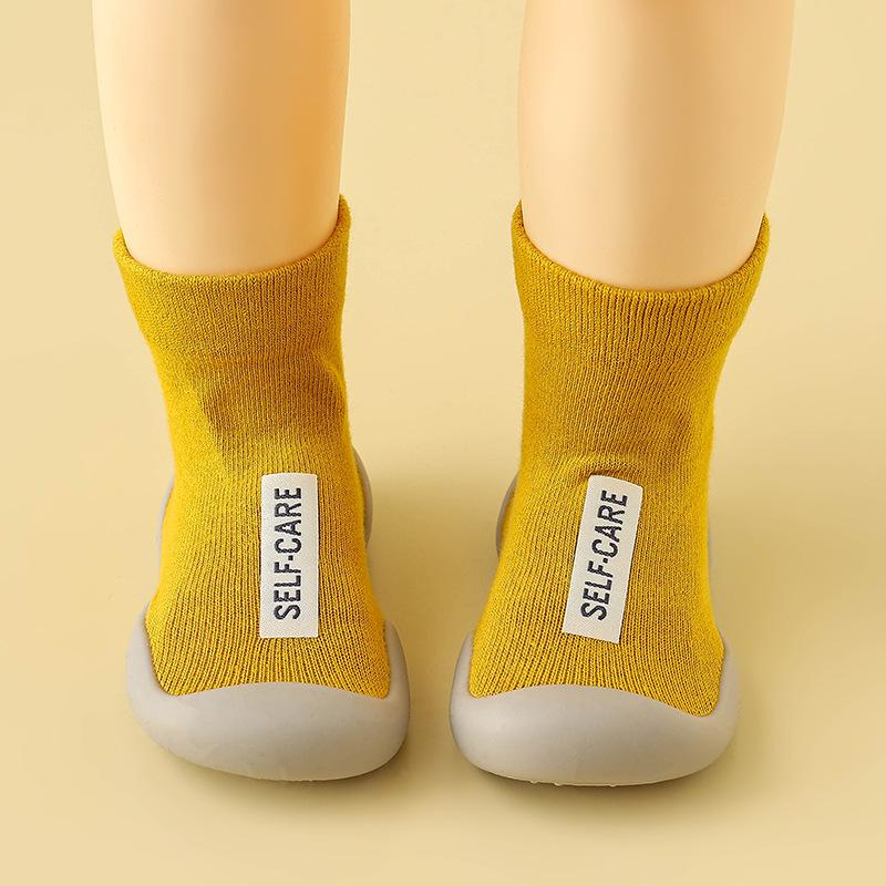 1Pair Children First Walkers Floor Rubber Shoes Anti Slip Soft Soles Early Education Shoes Baby Floor Socks Elastic Socks 0-3years Old
