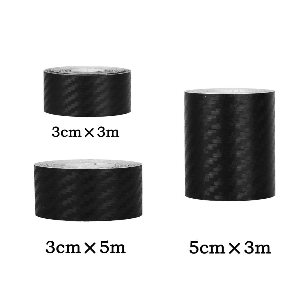 3/5m Rolls Carbon Fiber Car Sticker Anto Door Trunk Protective Strip Auto Door Threshold Anti Scratch Tape Waterproof Decal