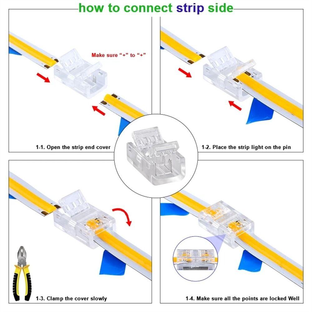 Lights Tape Lights Clips Lights Fixed Clamp LED Strip Connector LED Connectors COB Strip Connector