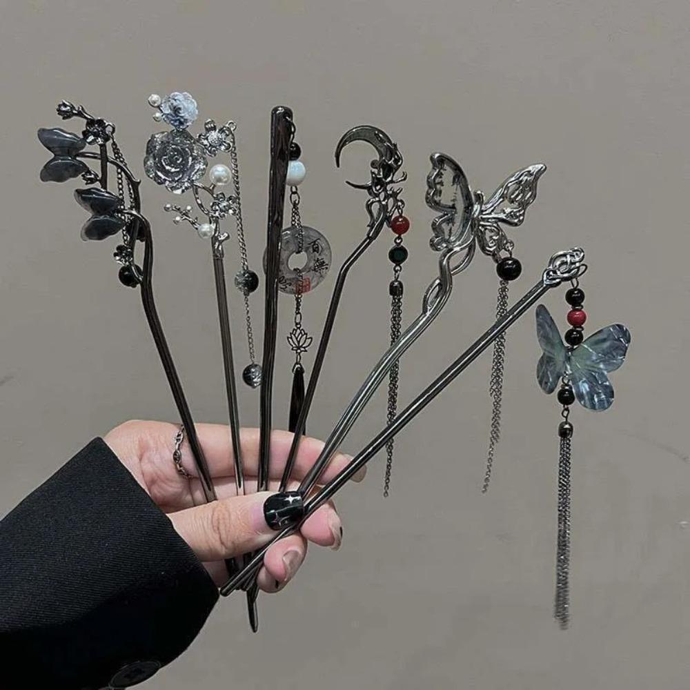 Vintage Hanfu Chopstick Hair Sticks Chinese Style Hair Accessories 2024 New Tassel Hair Stick