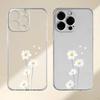 Fresh daisy transparent phone case suitable for iPhone 17 16 15 14 13 12 11 Pro/Max/Plus anti drop and shockproof back cover