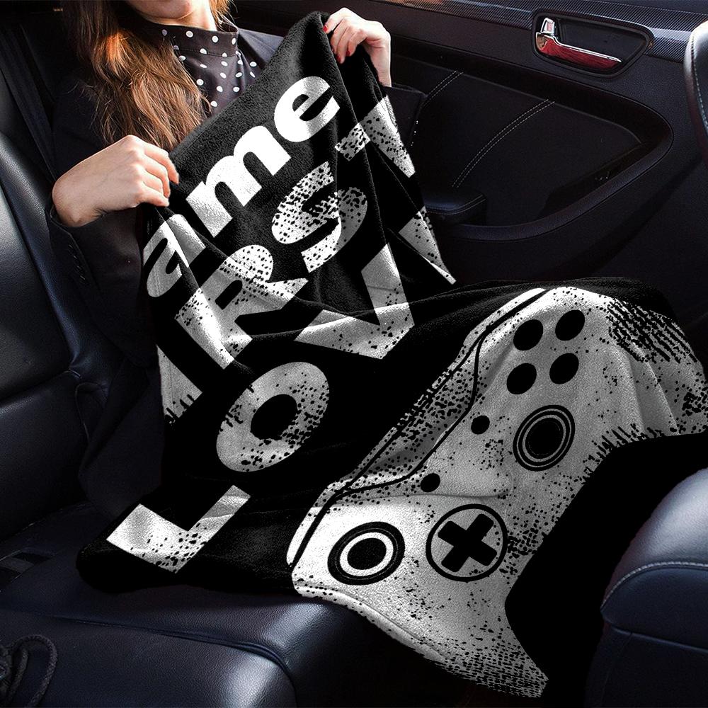 Custom Name Game Controller Theme Printed Blanket - Perfect for Couch, Bed, Travel & Outdoor Use | Machine Washable, Cozy & Durable.