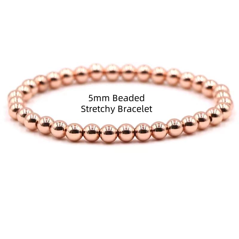 Fine 14k Gold Filled Jewelry Beaded Bracelet Sterling Silver 925 Bracelets for Jewelry Making Rose Gold Filled Bangles