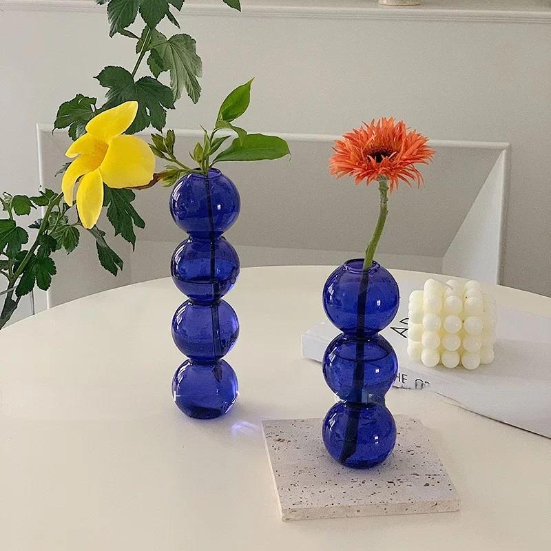 Ваза для цветов, настольная стеклянная подставка для цветов, бутылка для домашнего декора, гидропонные вазы для растений, держатель, симпатичная настольная декоративная стеклянная ваза