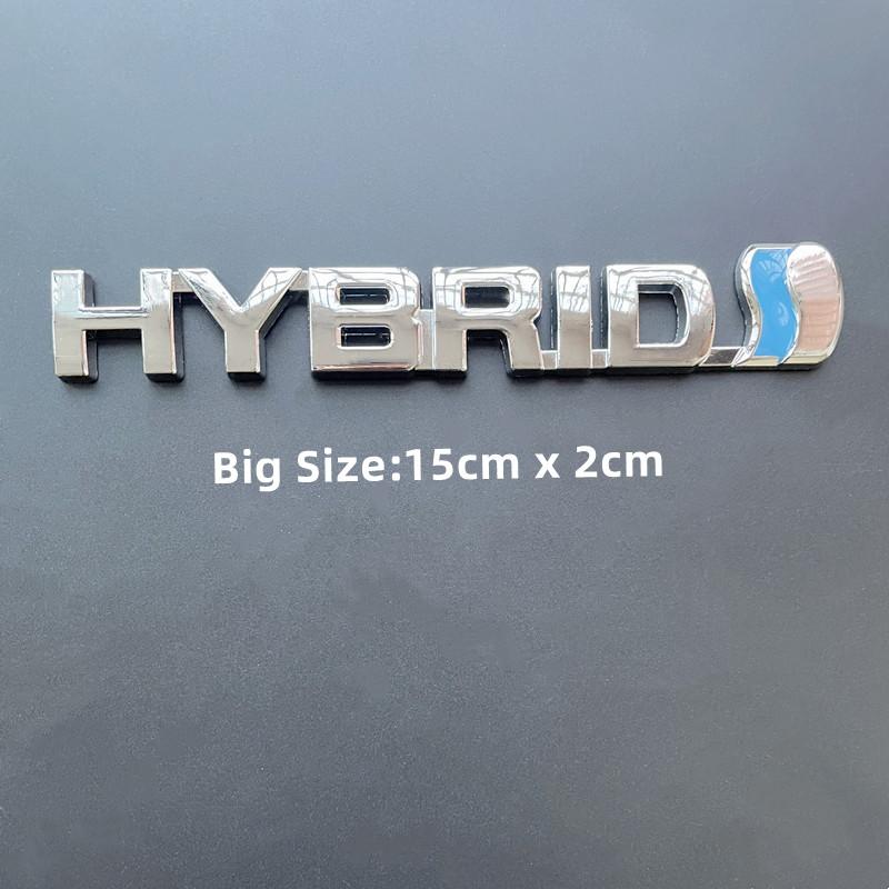 hxqgn9 3D Metal HYBRID Logo Side Fender Rear Trunk Emblem Badge Car Sticker Decals For Toyota Prius Camry Crown Auris Rav4s TRD