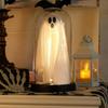Spooky LED Ghost Cloche Light Halloween Decor Home Ambient Tabletop Glass Lighting up for October Festive