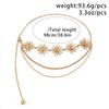 Vintage Fashion Metal Sun Flower Smile Waist Chains Women Sexy Bikini Beach Tassel Pendant Belly Body Chain Summer Jewelry