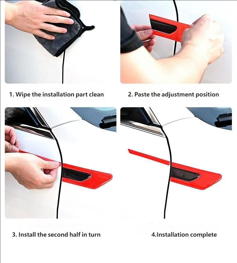 XJGE5 Car Door Reflective Sticker Safety Warning Reflector Tape For Ford ST Fusion Transit Ecosport Exterior Decal Accessories Guard