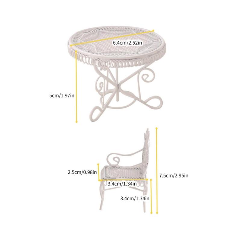 Coffee Table Chair Furniture Model for Dollhouses Living Room Scene Realistic Coffee Table Model for Creative Furniture