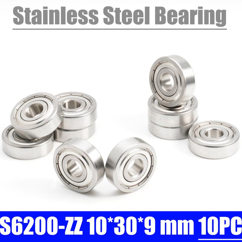S6200ZZ Bearing 10*30*9 mm ( 10 PCS ) S6200 Z ZZ S 6200 440C Stainless Steel S6200Z Ball Bearings