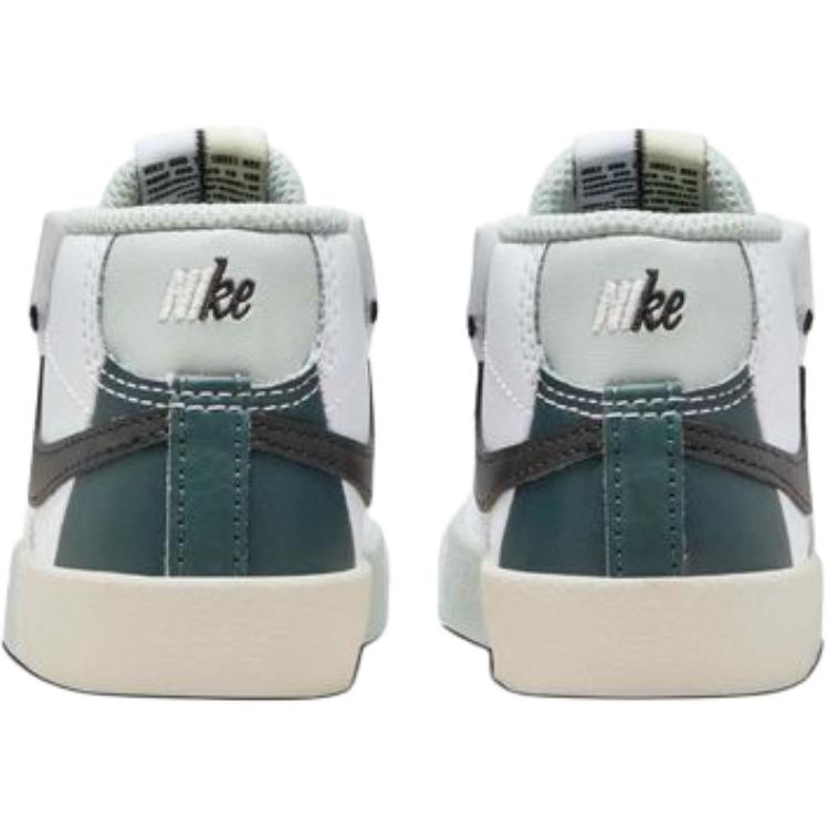Nike Blazer 77 Remix Прочные детские кеды средней высоты для скейтбординга Детские кроссовки Белый Зеленый Черный FN6939-101