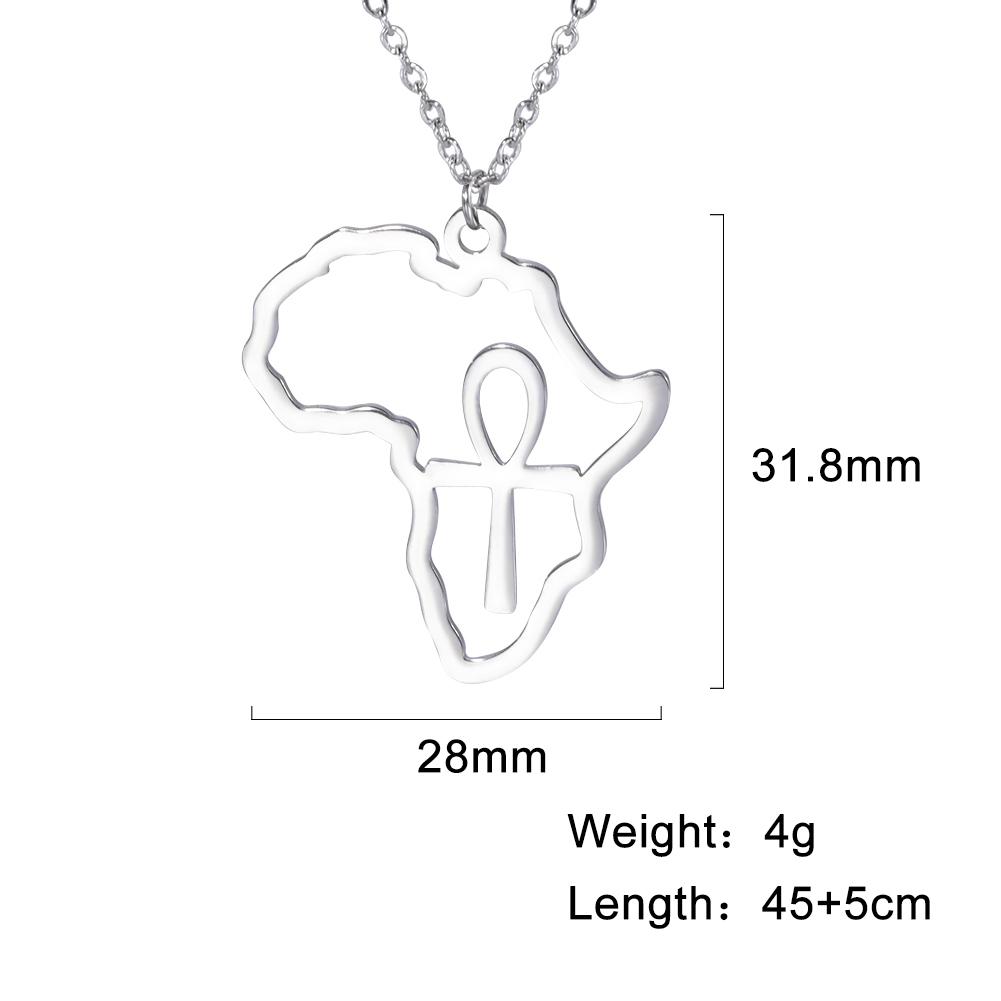 Myshape Punk Men Africa Map Pendant Necklace Golden Silver Color Stainless Steel Necklaces Box Chain Fashion African Map Jewelry