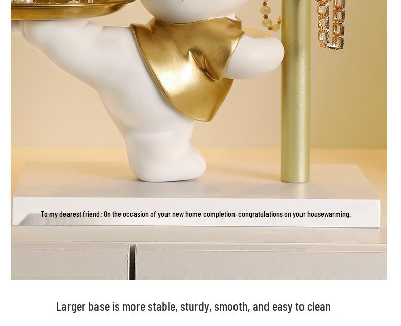 Lucky Cat Resin Craft Key Holder for Home Decor & Children's Room Storage