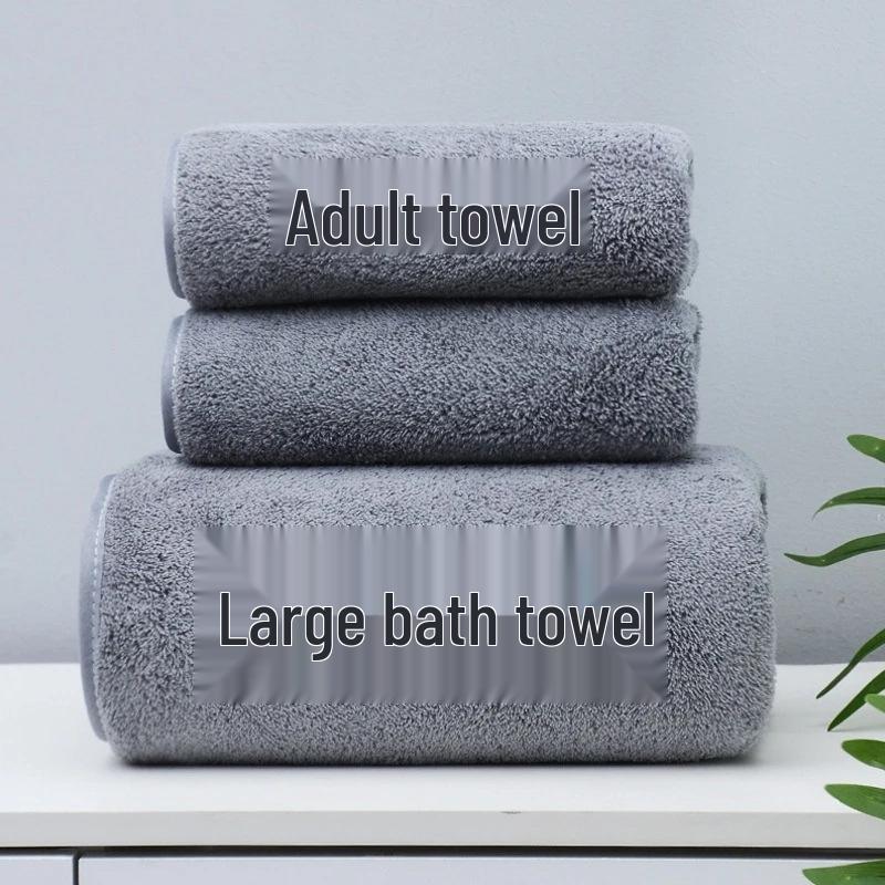 Thickened Coral Fleece Quick-Drying Bath Towel - Lint-Free, Absorbent for Adults & Dormitories