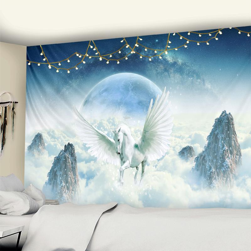 Tianma Гобелен Настенный Красочный Единорог Магия Простой Стиль Древний Миф Богемный Декор Гостиной