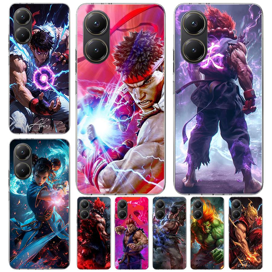 Игровой S-Street F-FighterS Мягкий чехол для телефона для Xiaomi Redmi 15C 15 13C 13 Poco X5 X6 X7 F7 Ultra M7 12C 12 10 10C 9C 9A 9T 9 Funda