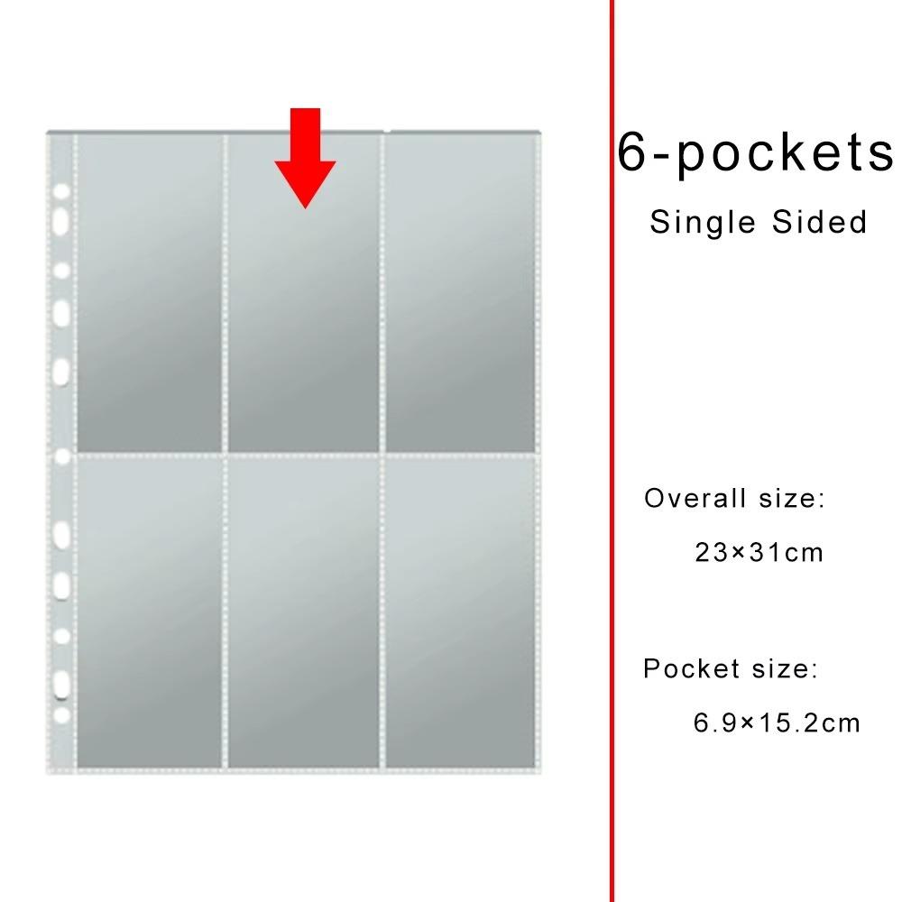 Binder Refill Clear Photo Album Pages A4 11-Hole Card Pages Multi-Pockets Inner Page