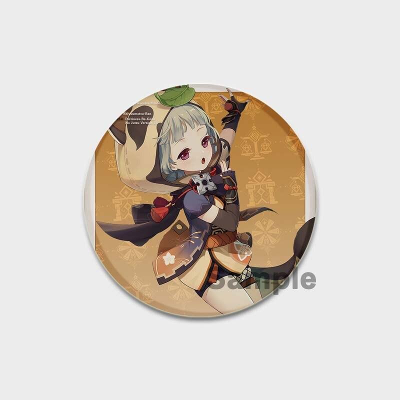 58 мм аниме Genshin Impact значки Yae Miko Xiao Zhongli, эмалированные булавки, мультяшная пуговица, брошь, украшение на грудь для рюкзаков, подарки для фанатов
