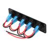12‑24V 5 Gang Round Dash Rocker Toggle  Panel Blue LED for RV Boat Yacht Marine Rocker  Panel Toggle  Panel