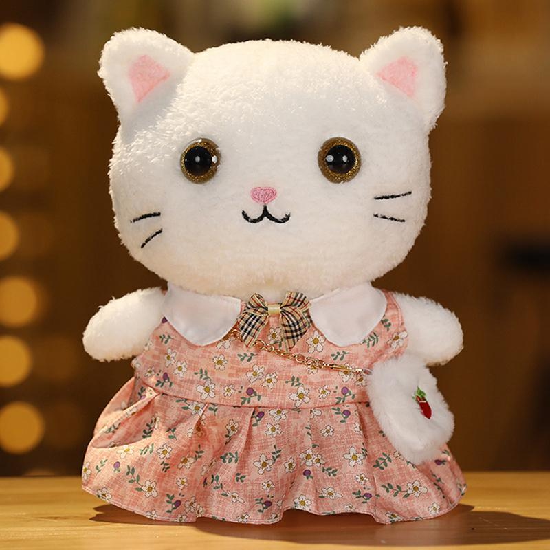 30 см Кафе Кот Маленькие Кошки Милая Подушка Плюшевая Игрушка Мягкая Кукла В Очках и Одежде Мультяшная Милая Игрушка