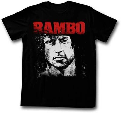 Rambo First Blood Джон Рэмбо Злое Лицо Рисунок Мужская Футболка 80-х Фильм Мерч