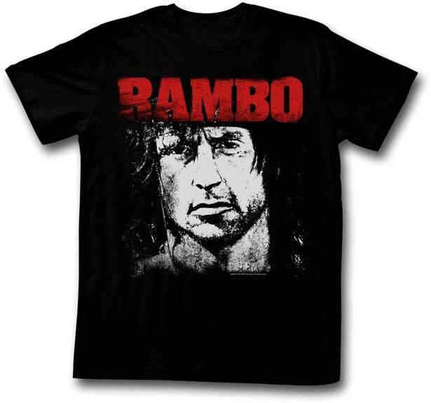 Rambo First Blood Джон Рэмбо Злое Лицо Рисунок Мужская Футболка 80-х Фильм Мерч