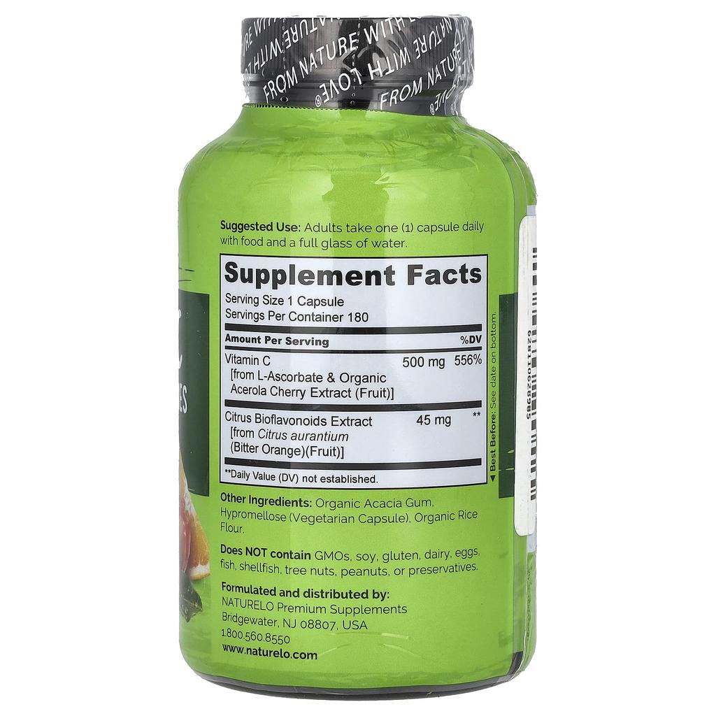 Vitamin C with Acerola Cherry, Citrus Bioflavonoids, 180 Veggie Capsules