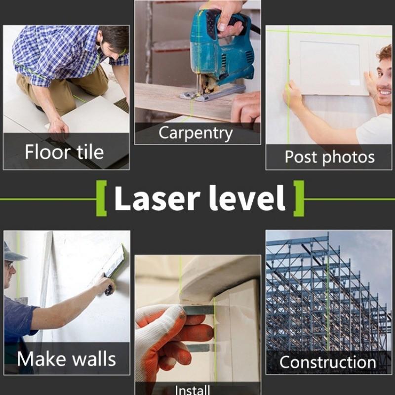 Профессиональный лазерный уровень с зелеными линиями для помещений/улицы 8/12/16 линий Высокоточный автоматический самовыравнивающийся измерительный инструмент
