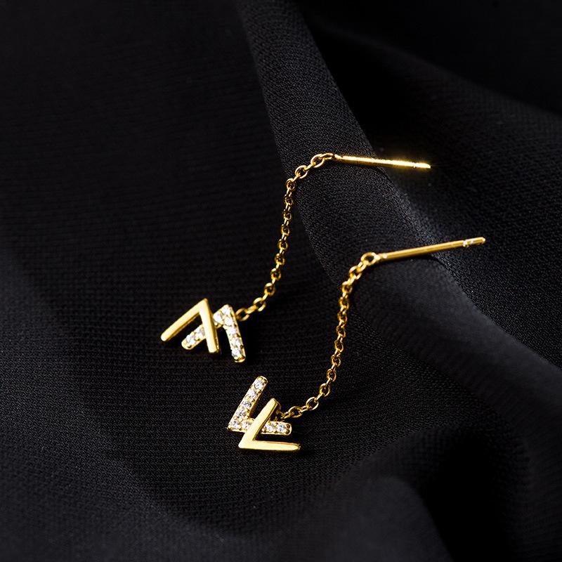 Серьги 'W' из серебра 925 пробы Banyan Tree для женщин - Элегантный нишевый дизайн, тренд 2022 года