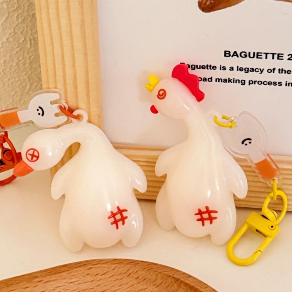 Креативный кулон в виде утки, меняющий цвет под УФ-излучением, мультяшный брелок в виде жареной курицы, для пары