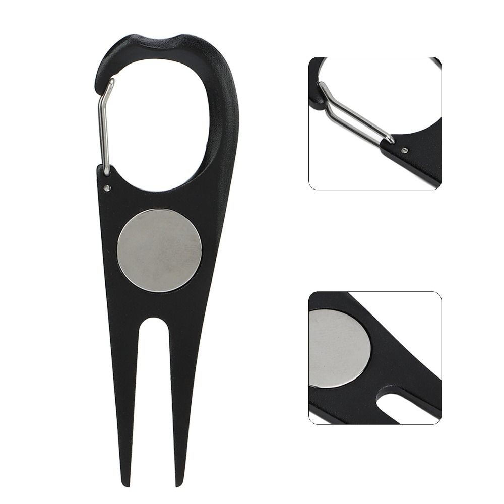 2PCS Foldable Design Golf Divot Tool Aluminum Alloy Shell Golf Fork Golf Course Care