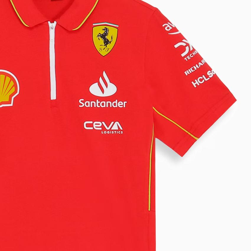 Puma Футболка поло с коротким рукавом и принтом в виде буквы Ferrari, повседневная, мужская, цвет алый 763602-01