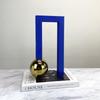 Modern Simple Round Ball Blue Frame Ornaments Special Geometric Shape Model Room Desktop Crafts Soft Decorations
