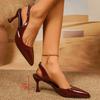 Женские босоножки на одной лямке со шпилькой, модные, с заостренным носком, лакированная кожа, нескользящие, износостойкие, на высоком каблуке