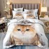 Cat Comforter Sets, Home Bedroom Décor for Kids and Adults Cute Printed Card Duvet Cover Pillowcase Gifts
